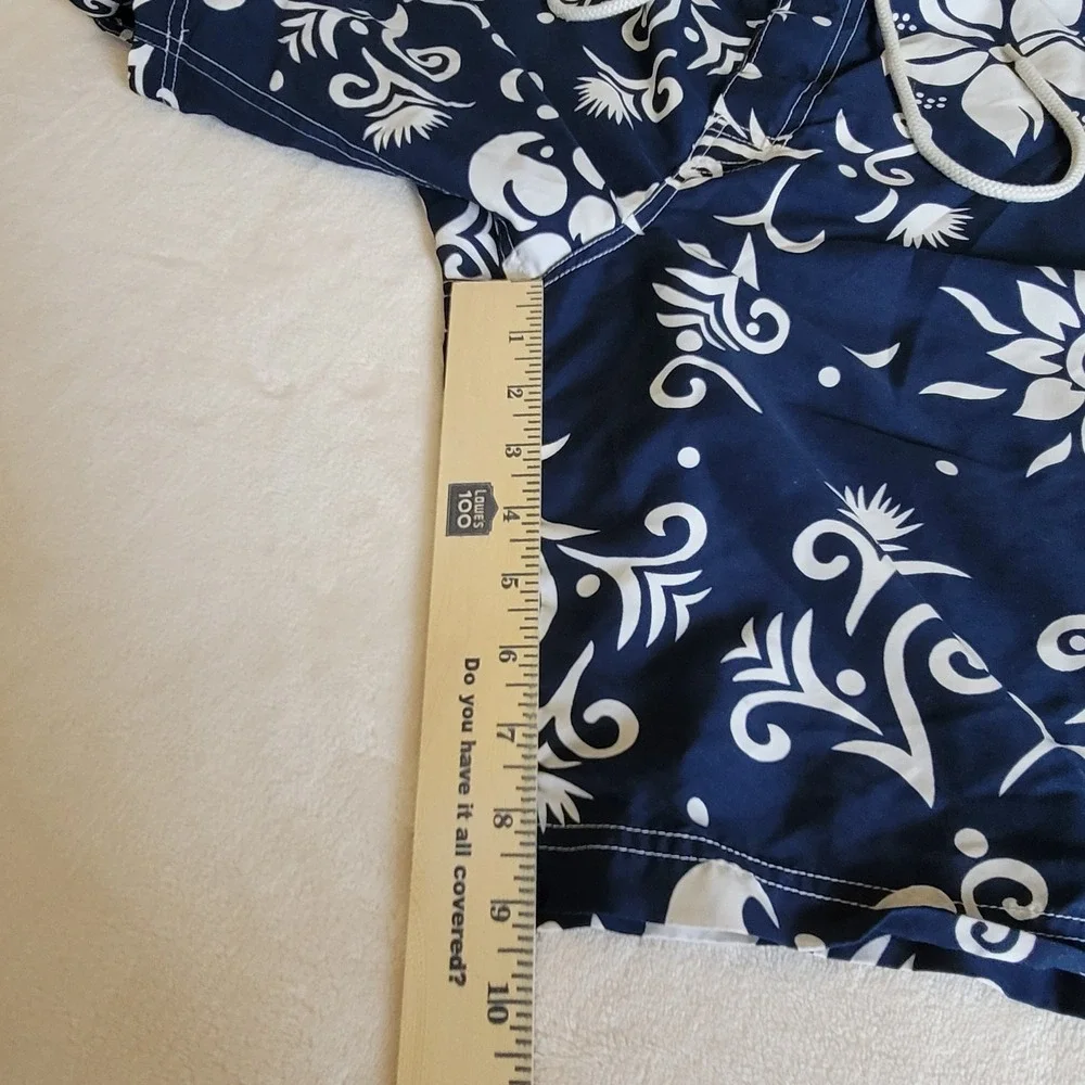 Y2K Sideout Board Shorts Mens 36 Navy‎ Blue Floral Hibiscus Print Swim Trunks